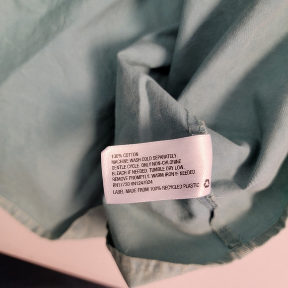 Ava & Viv Boho Dress Teal Tiered Balloon 3/4 Sleeve Cotton Knee Length Size 1X - Picture 6 of 6